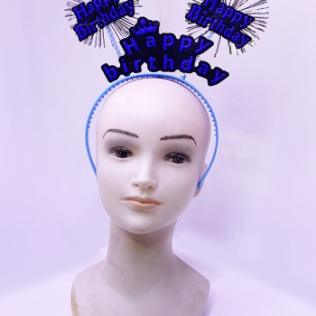 Happy Birthday Neon Mavi Doğum Günü Tacı