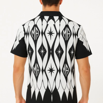 İki İplik Kumaş Dijital Baskılı Gömlek - Siyah -