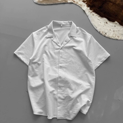 İki İplik Kumaş  Gömlek - Beyaz -