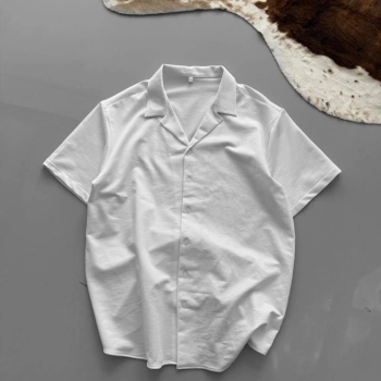 İki İplik Kumaş  Gömlek - Beyaz -