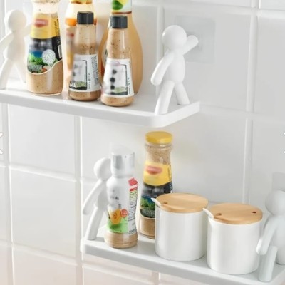 İnsan Figürlü Yapışkanlı Çok Amaçlı Duvar Rafı