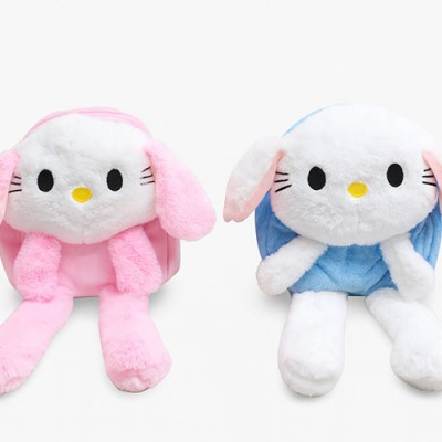 Işıklı Peluş Oynar Kulaklı My Melody ve Cinnamoroll Sırt Çantası 