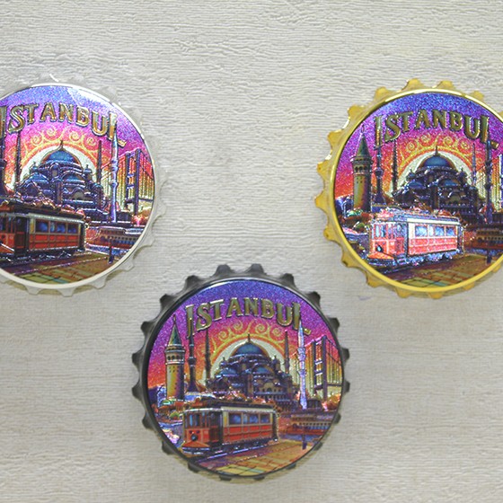 İstanbul Temalı Gazoz Kapağı Magnet - Model 4