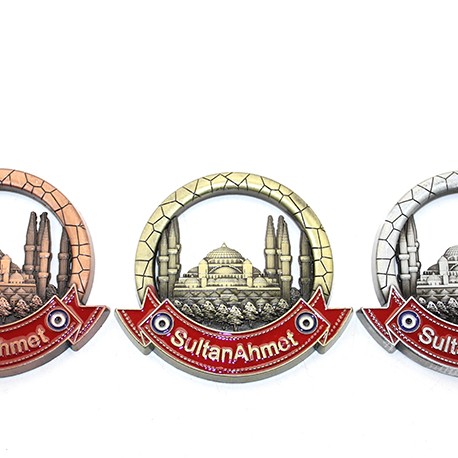 İstanbul Temalı Metal Magnet Sultanahmet Yuvarlak Tasarımlı