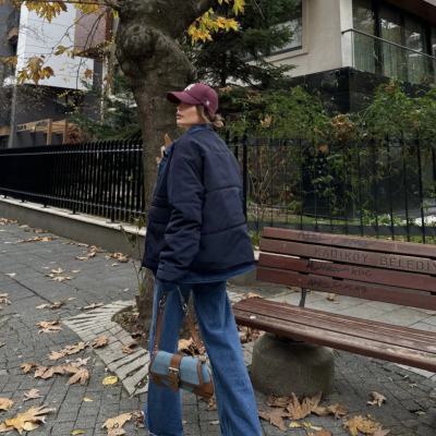 Jeans Detaylı Cıtcıtlı CEKET - Lacivert -