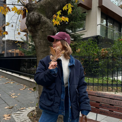 Jeans Detaylı Cıtcıtlı CEKET - Lacivert -