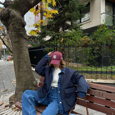 Jeans Detaylı Cıtcıtlı CEKET - Lacivert -