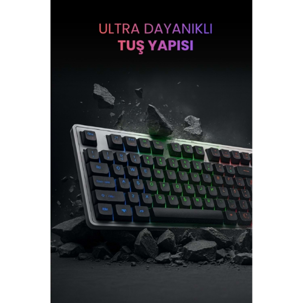 Kablolu Işıklı Gaming Standart Türkçe Q Klavye Ve Mouse Seti Kablolu Işıklı Gaming Standart Türkçe Q Klavye Ve Mouse Seti
