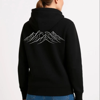 Kadın 3 İplik Pamuklu Kapüşonlu Hoodie Sweatshirt Nihilist Penguen Baskılı - Siyah