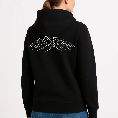 Kadın 3 İplik Pamuklu Kapüşonlu Hoodie Sweatshirt Nihilist Penguen Baskılı - Siyah