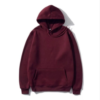 Kadın 3 İplik Pamuklu Kapüşonlu Kanguru Cepli Düz Hoodie Sweatshirt - Bordo