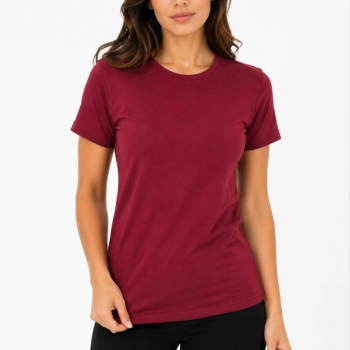 Kadın Basic Tişört Bisiklet Yaka Kısa Kol Günlük Yazlık Slim fit T-Shirt - Bordo Kadın Basic Tişört Bisiklet Yaka Kısa Kol Günlük Yazlık Slim fit T-Shirt - Bordo