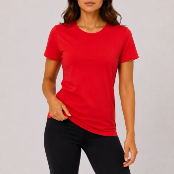 Kadın Basic Tişört Bisiklet Yaka Kısa Kol Günlük Yazlık Slim fit T-Shirt - Kırmızı Kadın Basic Tişört Bisiklet Yaka Kısa Kol Günlük Yazlık Slim fit T-Shirt - Kırmızı