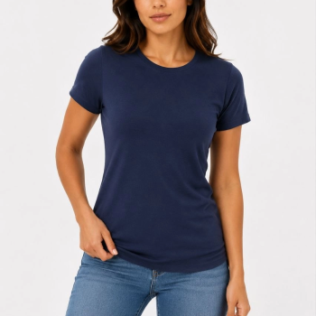 Kadın Basic Tişört Bisiklet Yaka Kısa Kol Günlük Yazlık Slim fit T-Shirt - Lacivert Kadın Basic Tişört Bisiklet Yaka Kısa Kol Günlük Yazlık Slim fit T-Shirt - Lacivert