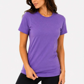 Kadın Basic Tişört Bisiklet Yaka Kısa Kol Günlük Yazlık Slim fit T-Shirt - Mor Kadın Basic Tişört Bisiklet Yaka Kısa Kol Günlük Yazlık Slim fit T-Shirt - Mor