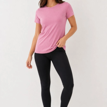Kadın Basic Tişört Bisiklet Yaka Kısa Kol Günlük Yazlık Slim fit T-Shirt - Pembe Kadın Basic Tişört Bisiklet Yaka Kısa Kol Günlük Yazlık Slim fit T-Shirt - Pembe