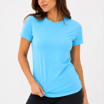 Kadın Basic Tişört Bisiklet Yaka Kısa Kol Günlük Yazlık Slim fit T-Shirt - Turkuaz Kadın Basic Tişört Bisiklet Yaka Kısa Kol Günlük Yazlık Slim fit T-Shirt - Turkuaz