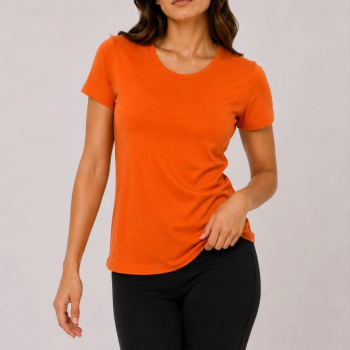 Kadın Basic Tişört Bisiklet Yaka Kısa Kol Günlük Yazlık Slim fit T-Shirt - Turuncu Kadın Basic Tişört Bisiklet Yaka Kısa Kol Günlük Yazlık Slim fit T-Shirt - Turuncu