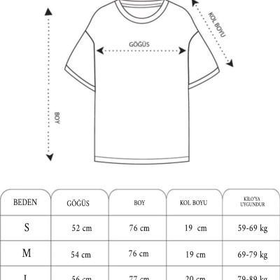 Kadın Baskılı T-Shirt Kısa Kol Bisiklet Yaka Oversize Rahat Kalıp Günlük Tişört - Siyah