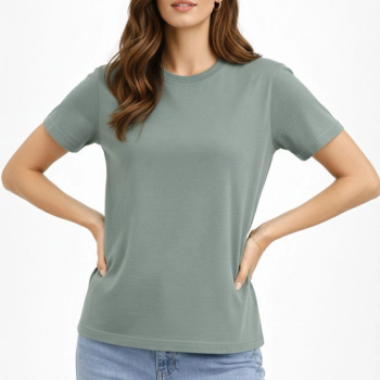 Kadın Bisiklet Yaka Yazlık Kısa kol Düz Tişört Regular Kalıp T-shirt - Mint Yeşili Kadın Bisiklet Yaka Yazlık Kısa kol Düz Tişört Regular Kalıp T-shirt - Mint Yeşili