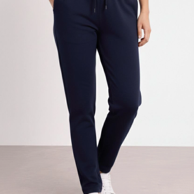 Kadın Düz Paça Beli Lastikli Eşofman Altı Pantolon - Lacivert