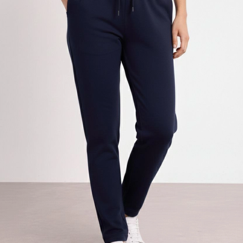 Kadın Düz Paça Beli Lastikli Eşofman Altı Pantolon - Lacivert