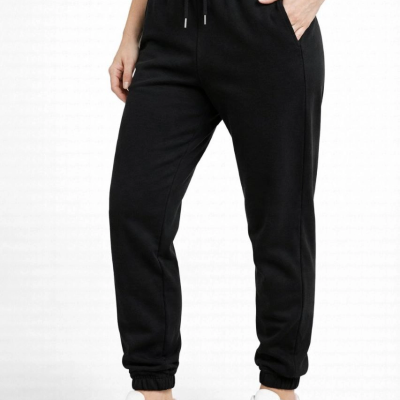 Kadın Jogger Eşofman Altı , Cepli, Paça Lastilkl ,Spor Pantolon - Siyah