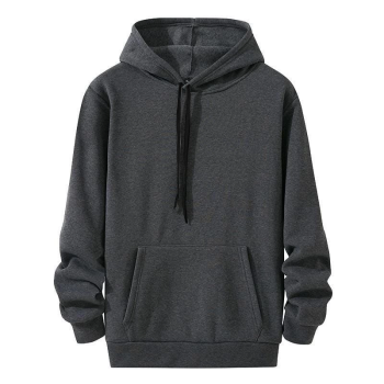 Kadın Kapüşonlu Kanguru Cepli 3 İplik Pamuklu Oversize Hoodie Sweatshirt - Füme