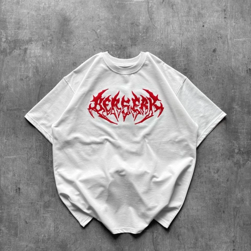 Kadın Kısa Kol Yazlık Tişört Bisiklet Yaka Baskılı Oversize T-Shirt - Beyaz