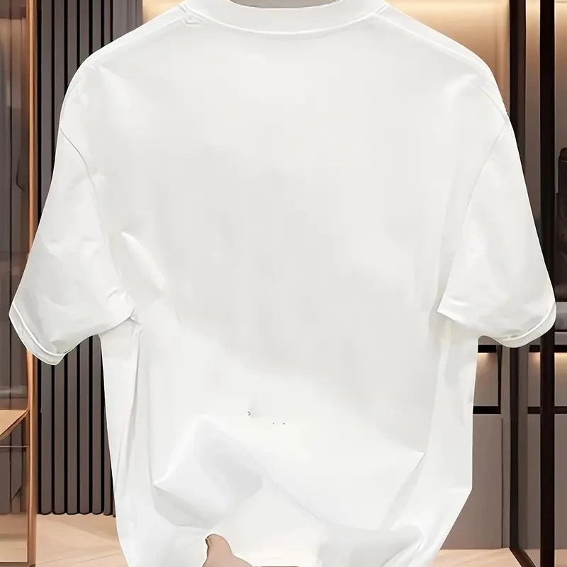 Kadın Kısa Kol Yazlık Tişört Bisiklet Yaka Baskılı Oversize T-Shirt - Beyaz