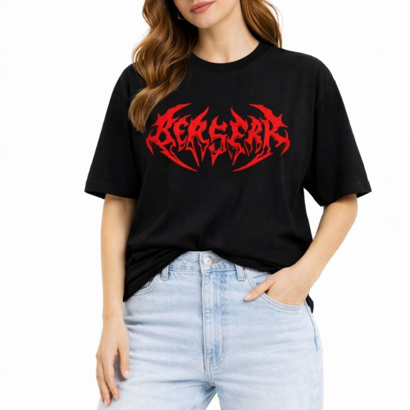 Kadın Kısa Kol Yazlık Tişört Bisiklet Yaka Baskılı Oversize T-Shirt -  Siyah