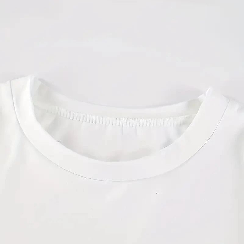 Kadın New York Baskılı Tişort Kısa Kol Bisiklet Yaka T-shirt - Beyaz