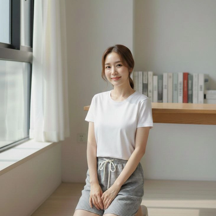 Kadın Pötikareli Şort Beli Lastikli Bağcıklı Cepli Kesim Şort - Füme