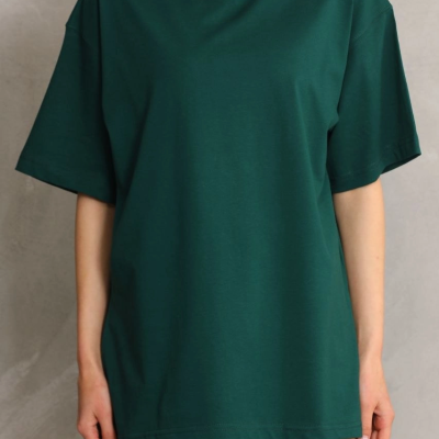 Kadın Regular Fit Tişört Bisiklet Yaka Yazlık Kısa Kol Basıc T-Shirt - Yeşil