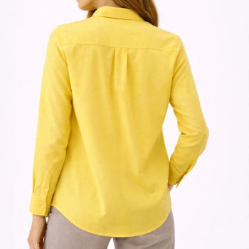 Kadın Uzun Kol Gömlek Düğmeli Klasik Yaka Günlük ve Ofis Şıklığına uygun - Sarı