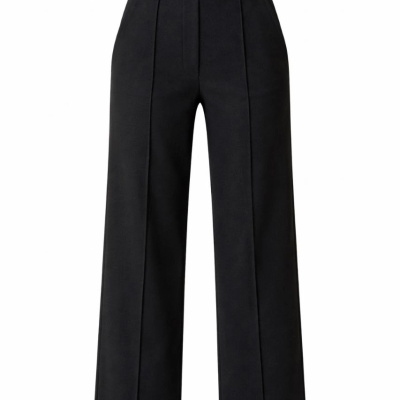 Kadın Yüksek Bel Palazzo Pantolon Çima Dikişli Bol Paça - Siyah