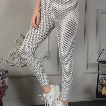 Kadın Yüksek Bel Toparlayıcı Likralı Büzgülü Tayt - Beyaz