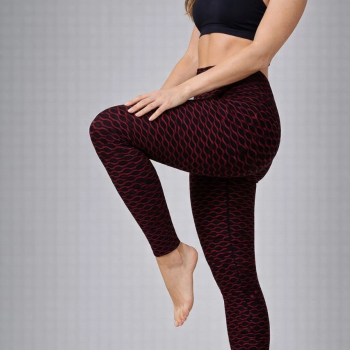 Kadın Yüksek Bel Toparlayıcı Likralı Büzgülü Tayt - Kırmızı