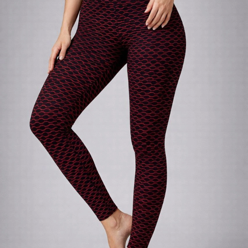 Kadın Yüksek Bel Toparlayıcı Likralı Büzgülü Tayt - Kırmızı