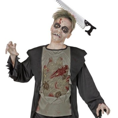 Kafaya Saplanmış Halloween Kanlı Testere Şaka Tacı 