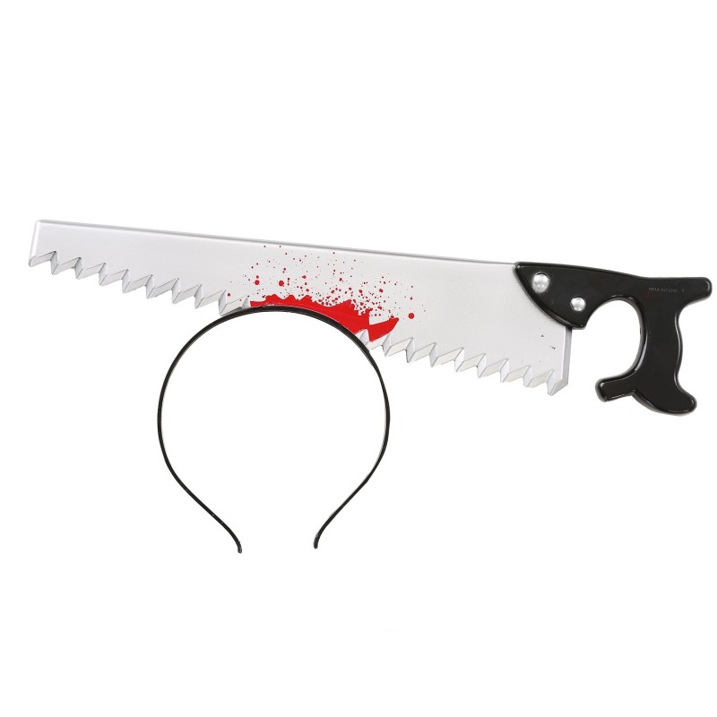 Kafaya Saplanmış Halloween Kanlı Testere Şaka Tacı 