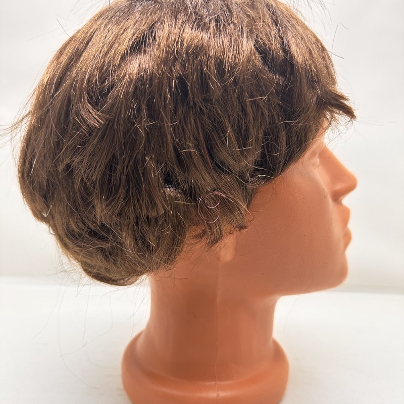 Kahverengi Kısa Kesim İçi Astarlı Erkek Peruğu 