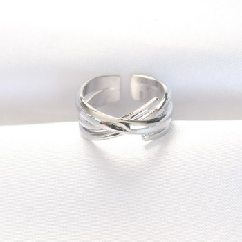 Kalın Silver Renk Ayarlanabilir Yüzük
