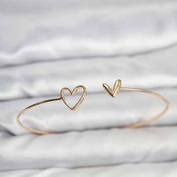 Kalp Model Gold Renk Bileklik