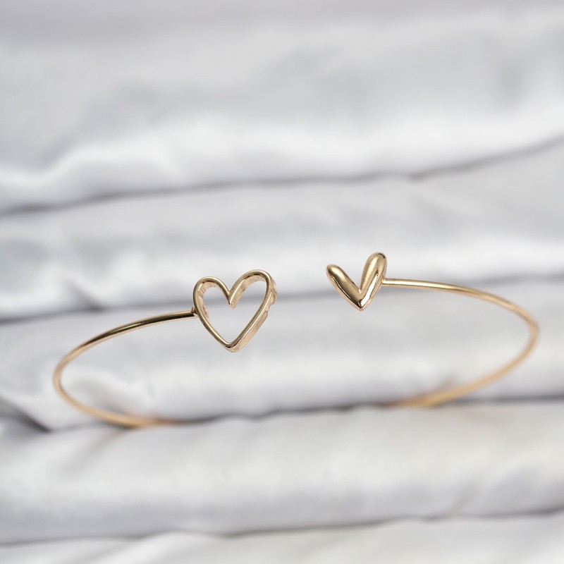 Kalp Model Gold Renk Bileklik