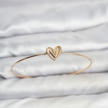 Kalp Model Gold Renk Bileklik