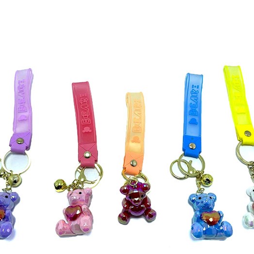 Kalpli Ayıcık Silikon Anahtarlık 