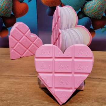 Kalpli Çikolata Not Defteri Pembe Renk 