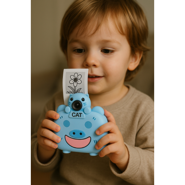 Kameralı Fotoğraf Yazıcısı Mavi Renk 