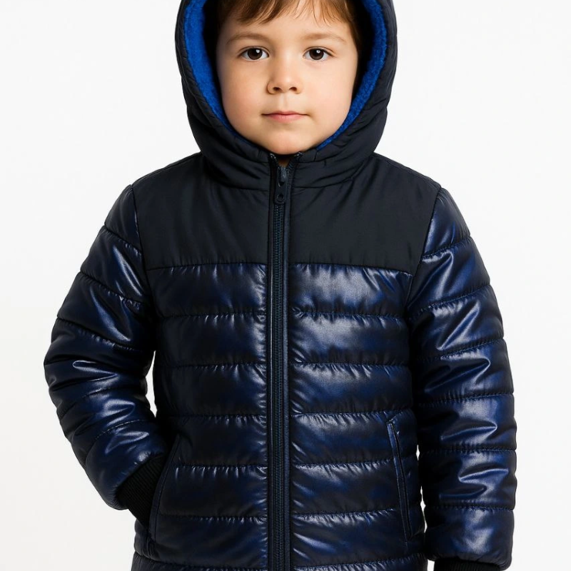 Kamuflaj Desenli Mont İçi Sıcak Tutan Pelüş Astarlı, Kapüşonlu, Fnt - Lacivert